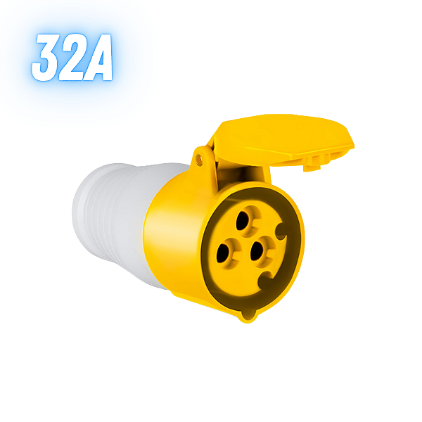 Acoplador Tomada Industrial Elgin 32a 2p+t 4h 110v - Amarelo