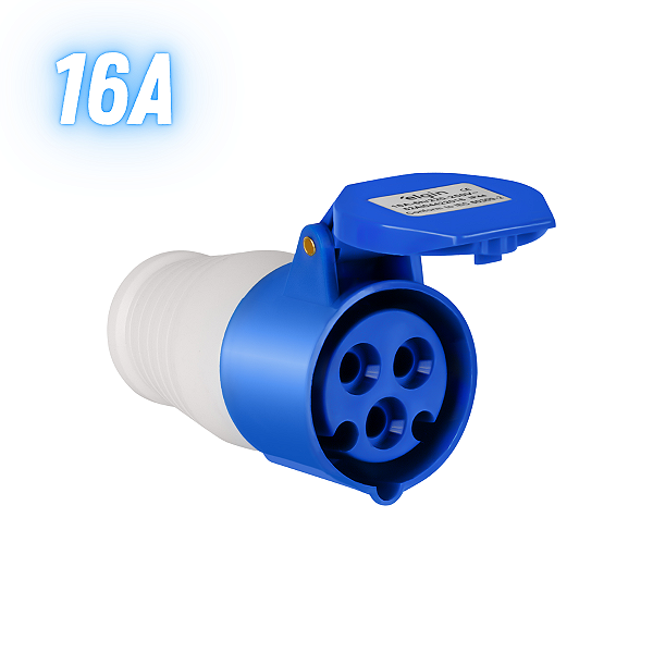 Acoplador Tomada Industrial Elgin 16a 2p+t 6h 220v - Azul