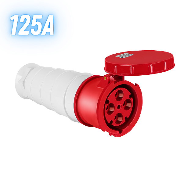 Acoplador Industrial 125a 3p+t 6h 380v Ip67 Elgin - Vermelho