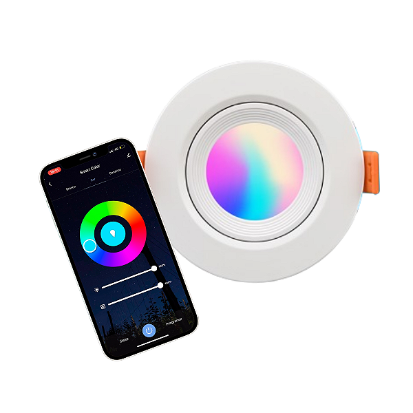Luminária Ecospot Smart Inteligente 5w Rgbw Redonda - Elgin