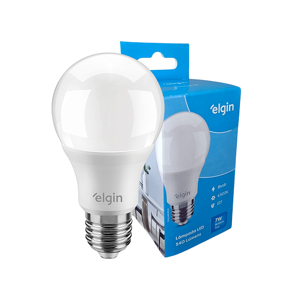 Lâmpada Led Bulbo Bivolt A55 7w Branca Fria - Elgin 6500k