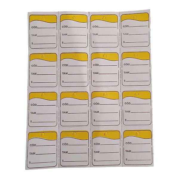 Etiqueta Tag Amarelo