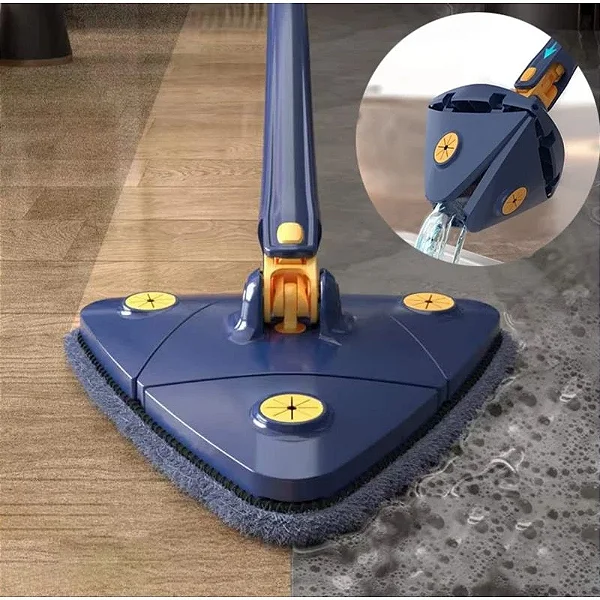 Mop 360 Triangular Giratório Esfregão De Limpeza Ajustável Limpa Vidros Piso E Parede