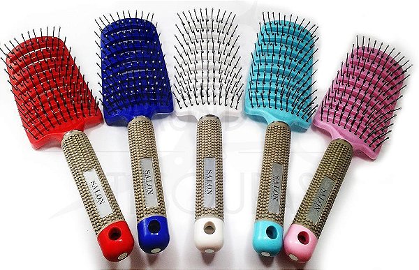 Escova Raquete Colors Vazada - Curvada para Melhor Escovação
