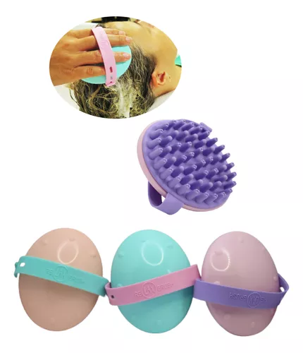Escova Massageadora de Cabelo Relax com Alça Ajustável e Cerdas de Silicone