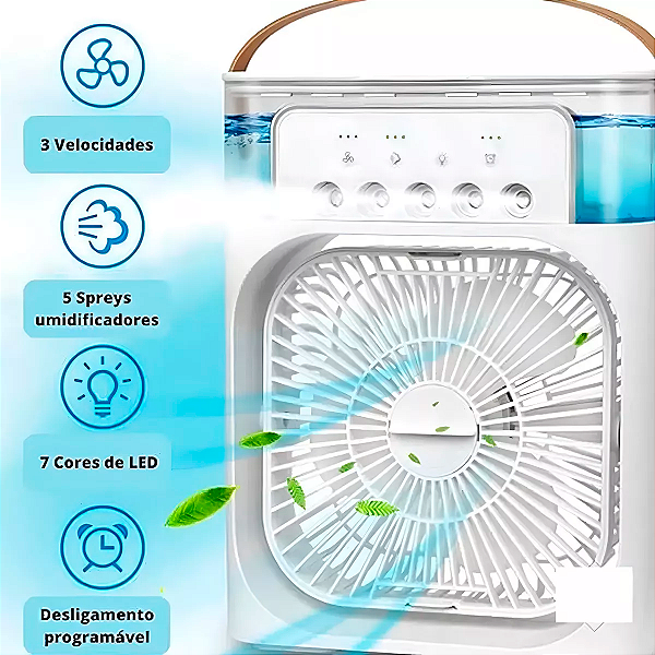 Ventilador e Umidificador Portátil