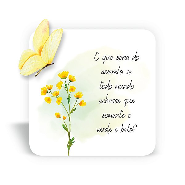 Mini Quadro 3D - Borboleta amarela - O que seria do amarelo?