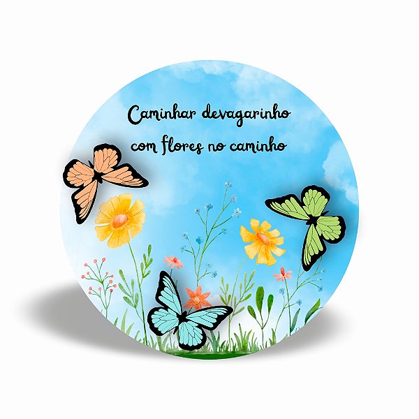 Mini quadro 3D - Caminho florido borboletas