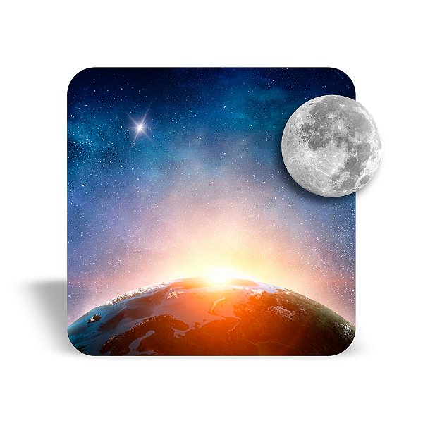 Mini Quadro 3D - Terra Lua Sol Estrelas