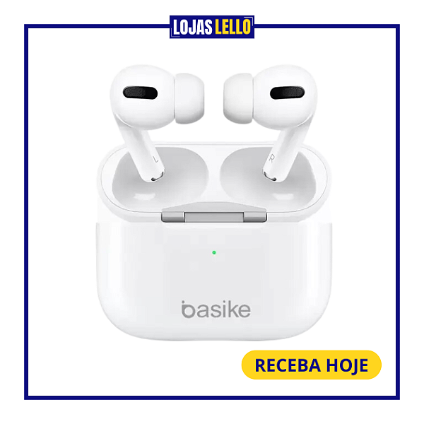 Fone De Ouvido Bluetooth Sem Fio Basike Branco Estéreo Tws