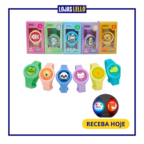 Pulseira Relógio Repelente Com Proteção Citronela Anti Mosquito