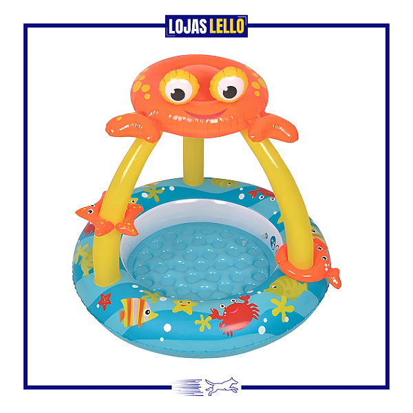 Sun Way Piscina Infantil Verão piscina inflável com cobertura caranguejo 50L