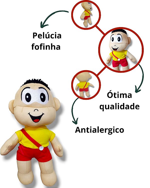 Pelúcia Cascão Turma Da Monica Personagem Realista Boneco