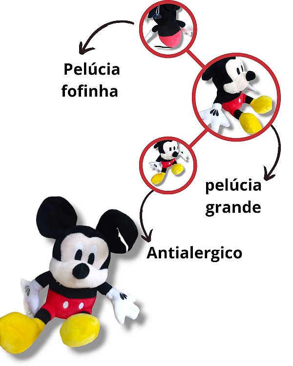 Mickey Pelucia Musical Disney Grande Bem Feita Macia Linda