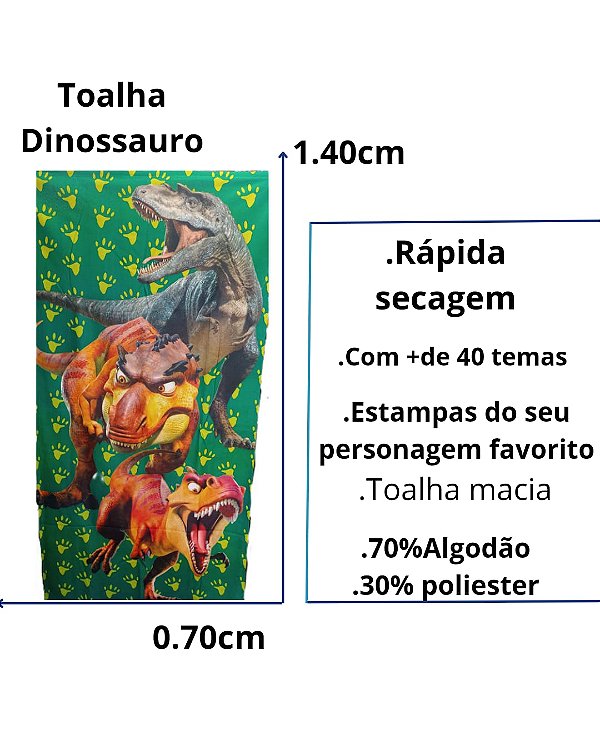 Toalha de dinossauro de praia