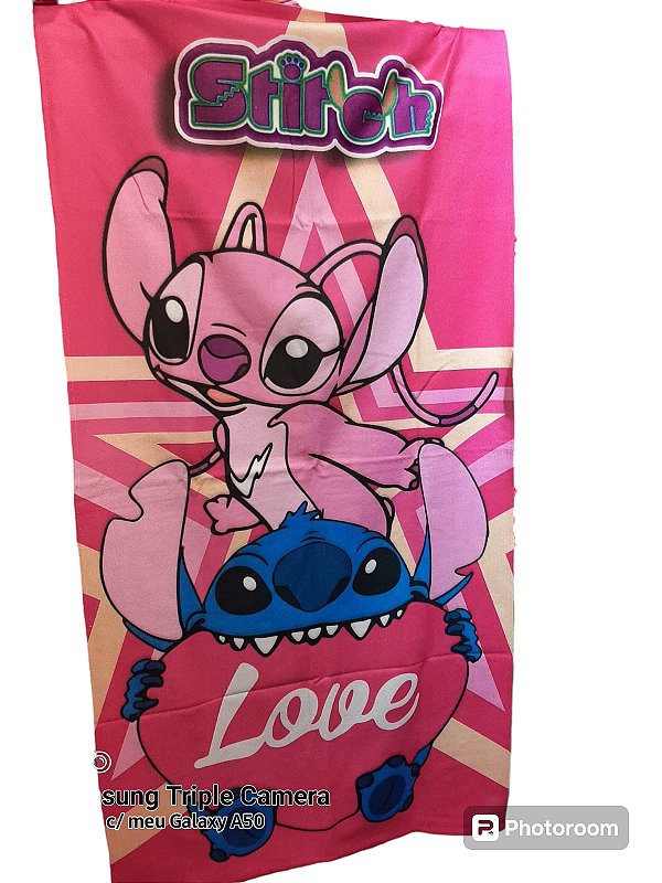 Toalha do stitch e angel de praia