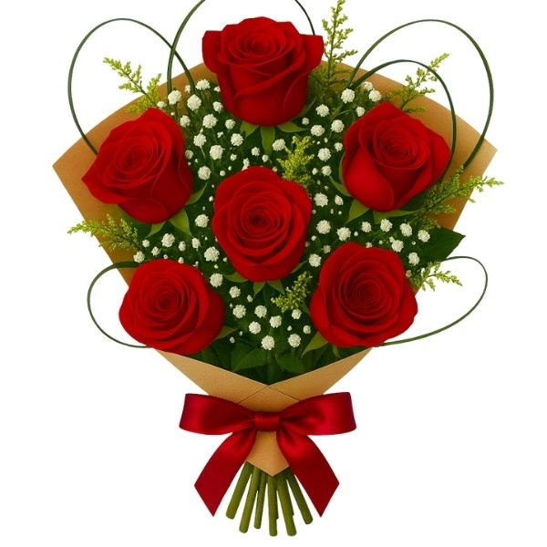 Buquê de 06 Rosas