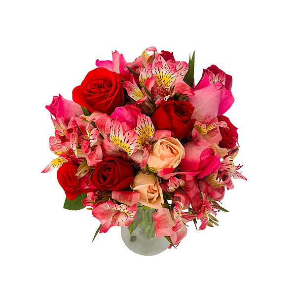 Arranjo de Rosas com Astromélias