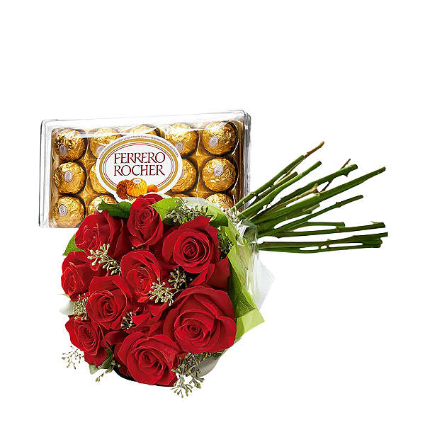 Buquê de Rosas com Ferrero Rocher
