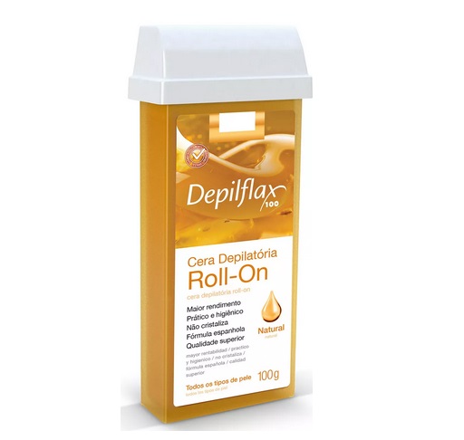 CERA DEPILATÓRIA ROLL-ON DEPILFLAX NATURAL 100G.