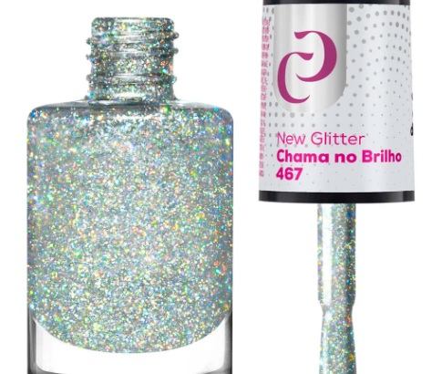 ESMALTE CORA TRADICIONAL CHAMA NO BRILHO NEW GLITTER 10ml 467
