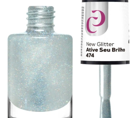 ESMALTE CORA TRADICIONAL NEW GLITTER ATIVE SEU BRILHO 10ml 474