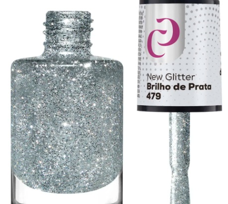 ESMALTE NEW GLITTER  BRILHO DE PRATA 10ml  479