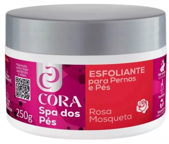 LIXAPÉX ESFOLIANTE PARA PERNAS E PÉS ROSA MOSQUETA CORA 250G