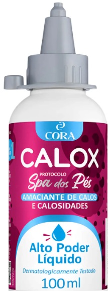 Amaciante de Calos e Calosidade Cora Calox Alto Poder Líquido Spa dos Pés Bico Aplicador 100ml
