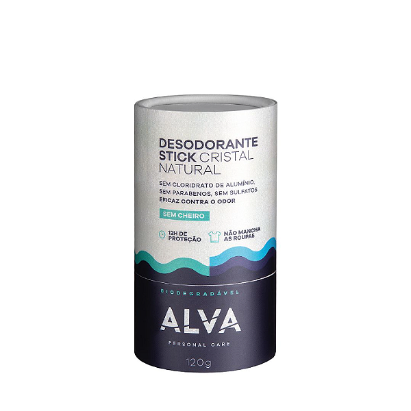 Desodorante Cristal Embalagem  Biodegradável 120G Sem alumínio - Alva