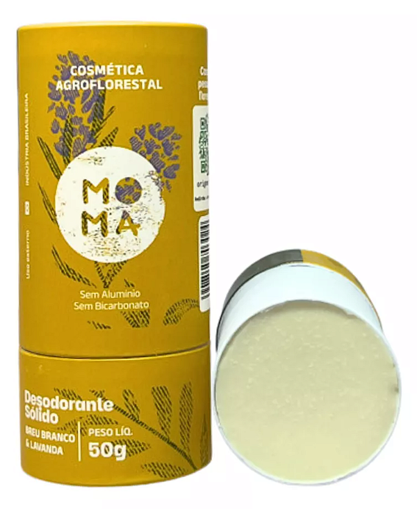 Desodorante Natural Bastão Breu Branco e Lavanda 50g - Moma Natural
