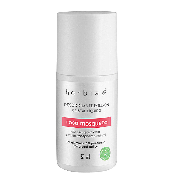 Desodorante Natural Roll-on Clareador Cristal Líquido Rosa Mosqueta 50ml