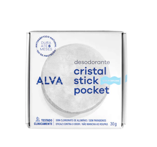 Desodorante Cristal Pocket 30g Sem alumínio - Alva