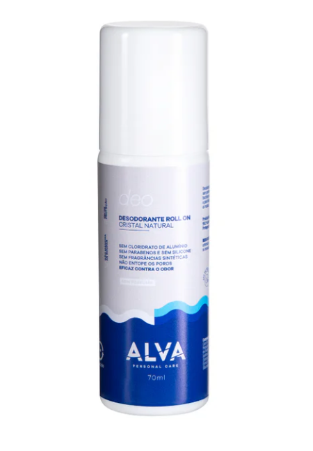 Desodorante Roll on Cristal Sem Perfume 70ml - Alva