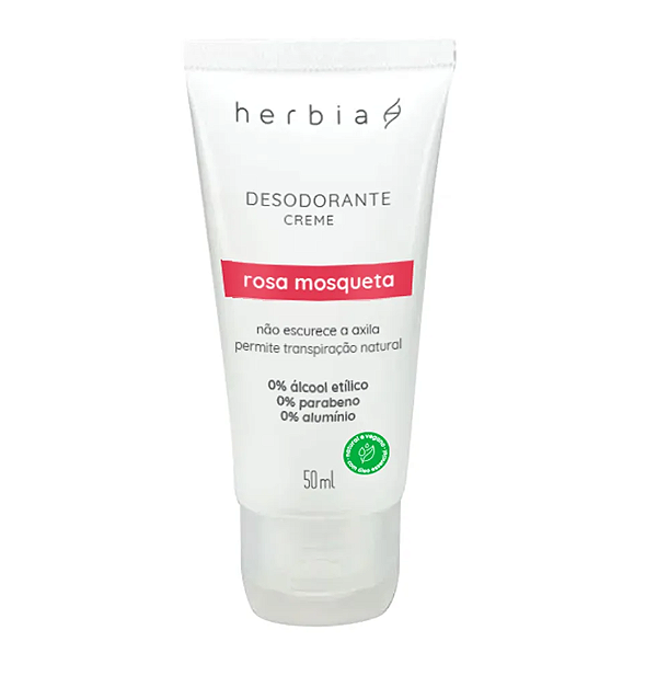 Desodorante Natural Creme Clareador Rosa Mosqueta 50ml - Herbia