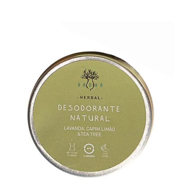 Desodorante Natural Cremoso Herbal Vegano 60g - Baobá