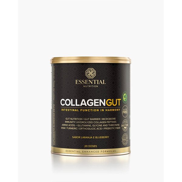 Collagen Gut Laranja e Blueberry Lata 400g 20 Doses Essential Nutrition
