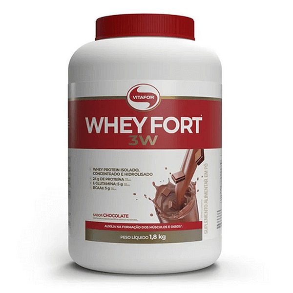 Whey Fort 3W Pote 1800g Chocolate Vitafor