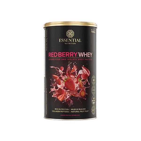 Red Berry Whey Lata 15 Doses Essential Nutrition