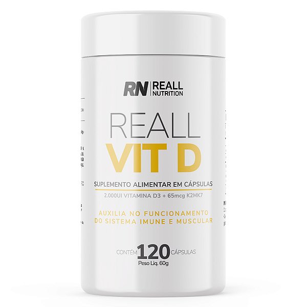Reall Vit D 2000ui + K2MK7 65mcg 120 Cápsulas Reall Nutrition
