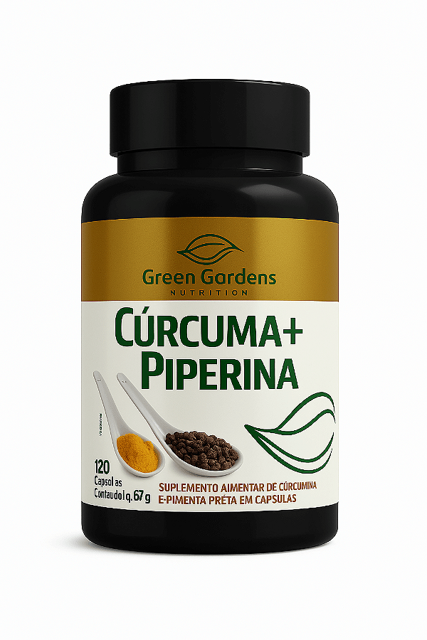 Cúrcuma + Piperina 120 Cápsulas Green Gardens Nutrition