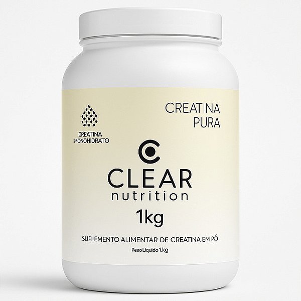 Creatina Pura Sem Sabor Pote 1Kg Clear Nutrition