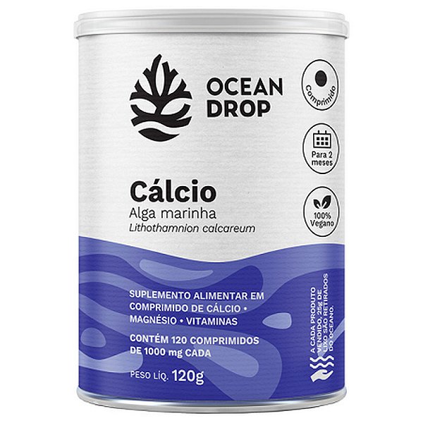 Cálcio de Alga Marinha 120 Comprimidos Ocean Drop
