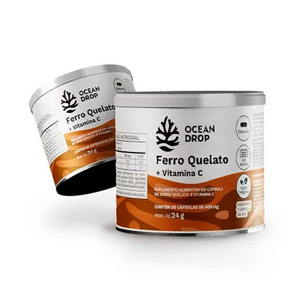 Ferro Quelato + Vitamina C 60 Cápsulas Ocean Drop
