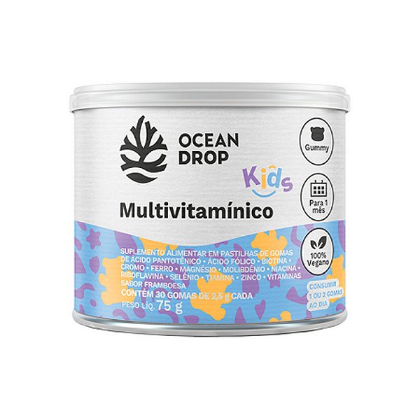 Multivitamínico Kids 30 Gomas Framboesa Ocean Drop