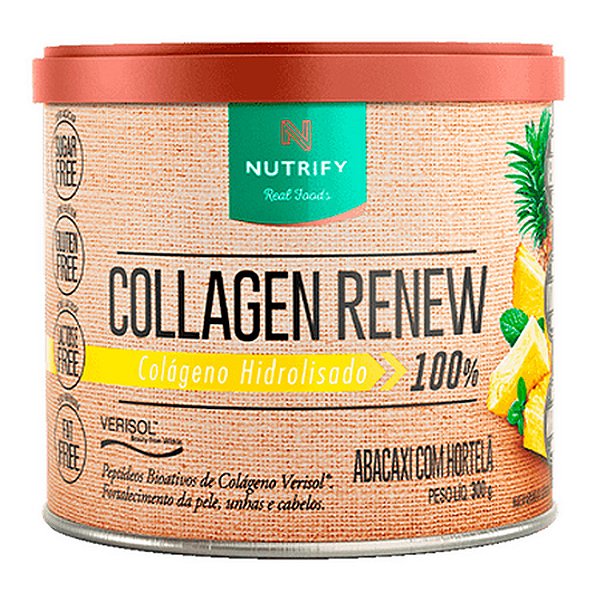 Collagen Renew Sabor Abacaxi Com Hortelã Lata 300g Nutrify