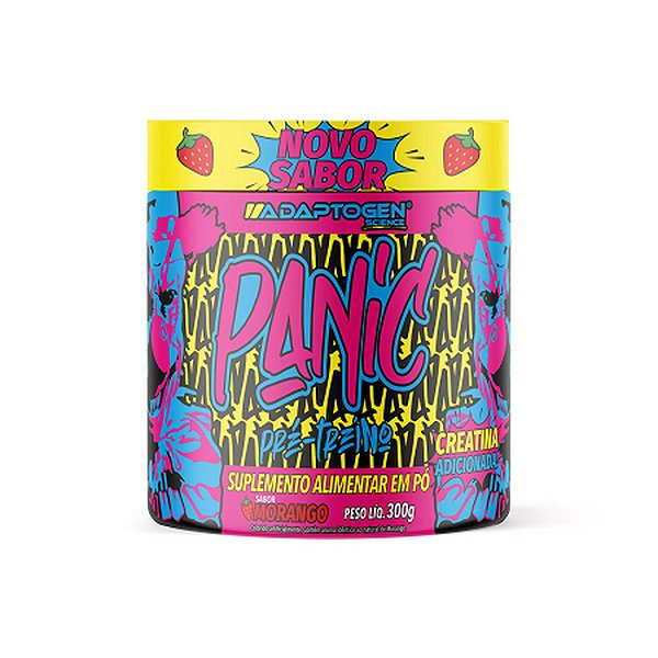 Panic Pré Workout Morango 300g Adaptogen