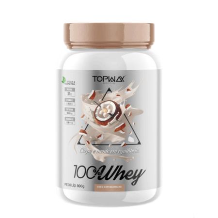 100% Whey Protein Concentrado 900g Coco e Baunilha Topway