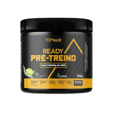 Pré-Treino Com Hmb Ready 195g com Cafeína Limão Topway