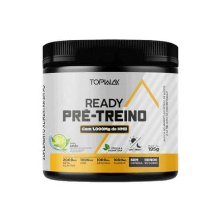 Pré-Treino Com Hmb Ready 195g Sem Cafeína Limão Topway